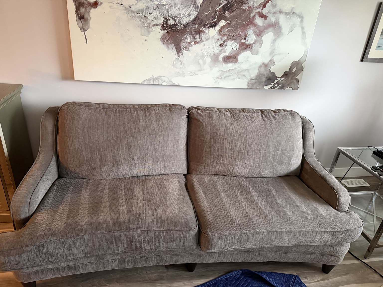 Before and after upholstery cleaning in Niagara Falls by Cleanson