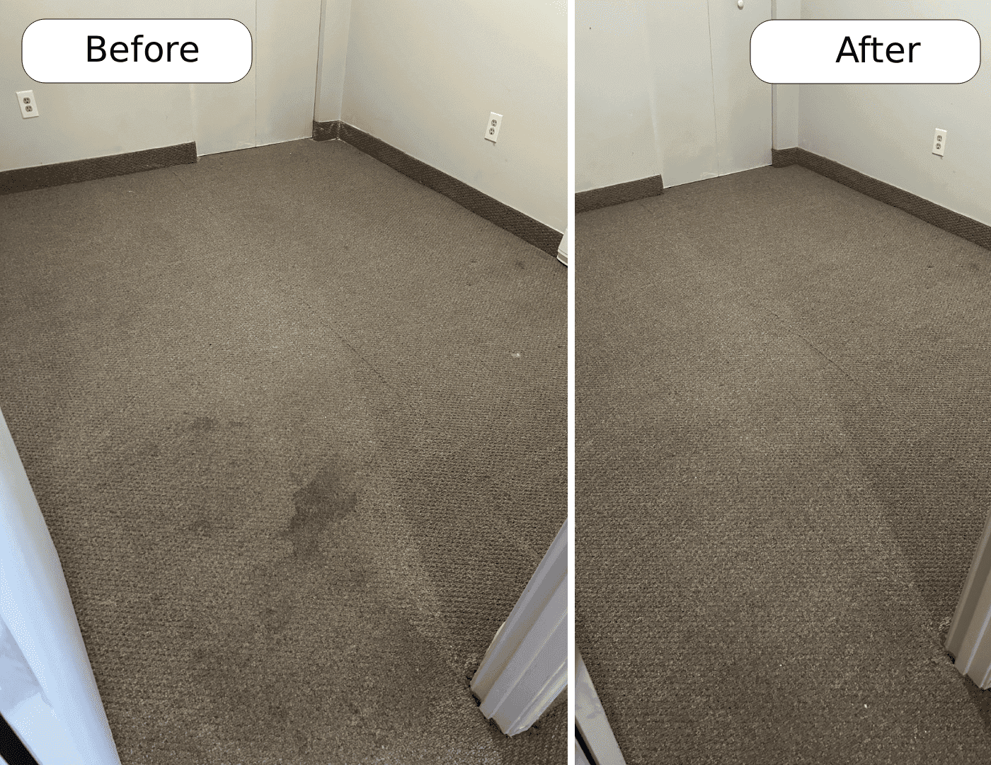 Before and after carpet cleaning in St. Catharines by Cleanson
