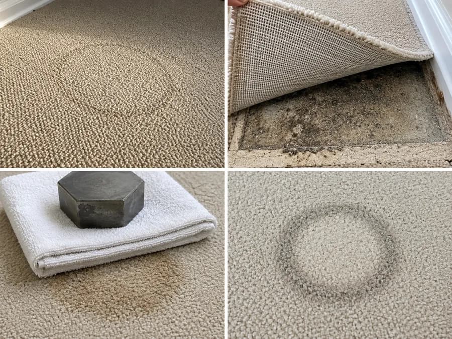 Stain wicking, grime under a rug edge, the weighted-towel fix and a residue ring